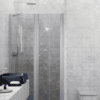 Alcove shower screen Hietakari Infinia 238, aluminium frame, grey tinted glass
