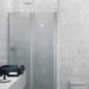Alcove shower screen Hietakari Infinia 238, aluminium frame, satin frosted glass