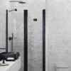 Alcove shower screen Hietakari Infinia 238, black frame, clear glass