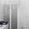 Alcove shower screen Hietakari Infinia 238, white frame, grey tinted glass
