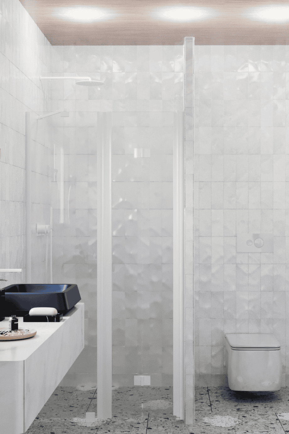 Alcove shower screen Hietakari Infinia 238, fixed wall + folding door
