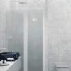 Alcove shower screen Hietakari Infinia 238, white frame, satin frosted glass