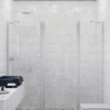 Alcove shower screen Hietakari Infinia 239, aluminium frame, clear glass Alcove shower screen Hietakari Infinia 239, fixed wall + hinged door with fixed part – 4