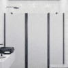 Alcove shower screen Hietakari Infinia 239, black frame, Chinchilla patterned glass Alcove shower screen Hietakari Infinia 239, black frame, Chinchilla patterned glass