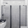 Alcove shower screen Hietakari Infinia 239, black frame, grey tinted glass Alcove shower screen Hietakari Infinia 239, black frame, grey tinted glass