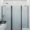 Alcove shower screen Hietakari Infinia 239, black frame, satin frosted glass Alcove shower screen Hietakari Infinia 239, black frame, satin frosted glass