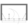 Alcove shower screen Hietakari Infinia 240 – dimension drawing Alcove shower screen Hietakari Infinia 240, fixed wall + folding door with fixed part – 2
