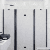 Alcove shower screen Hietakari Infinia 240, black frame, Chinchilla patterned glass Alcove shower screen Hietakari Infinia 240, black frame, Chinchilla patterned glass