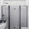 Alcove shower screen Hietakari Infinia 240, black frame, grey tinted glass Alcove shower screen Hietakari Infinia 240, black frame, grey tinted glass