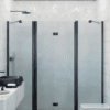 Alcove shower screen Hietakari Infinia 240, black frame, satin frosted glass Alcove shower screen Hietakari Infinia 240, black frame, satin frosted glass