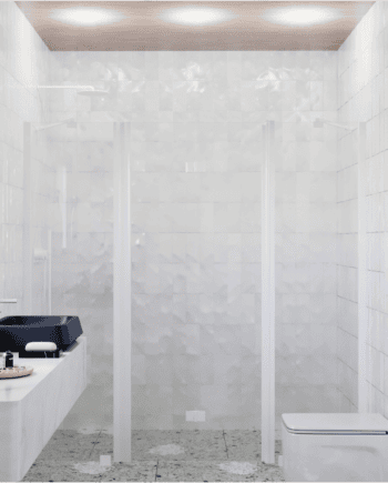Alcove shower screen Hietakari Infinia 240, fixed wall + folding door with fixed part
