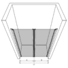 Alcove shower screen Hietakari Infinia 241 – 3D drawing Alcove shower screen Hietakari Infinia 241, hinged door + hinged door – 3