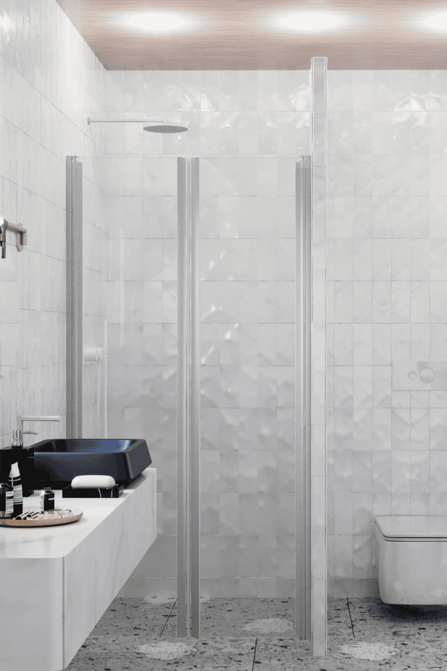 Alcove shower screen Hietakari Infinia 241, aluminium frame, clear glass Alcove shower screen Hietakari Infinia 241, hinged door + hinged door – 4