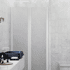 Alcove shower screen Hietakari Infinia 241, white frame, Chinchilla patterned glass Alcove shower screen Hietakari Infinia 241, white frame, Chinchilla patterned glass