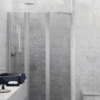 Alcove shower screen Hietakari Infinia 243, aluminium frame, grey tinted glass Alcove shower screen Hietakari Infinia 243, aluminium frame, grey tinted glass