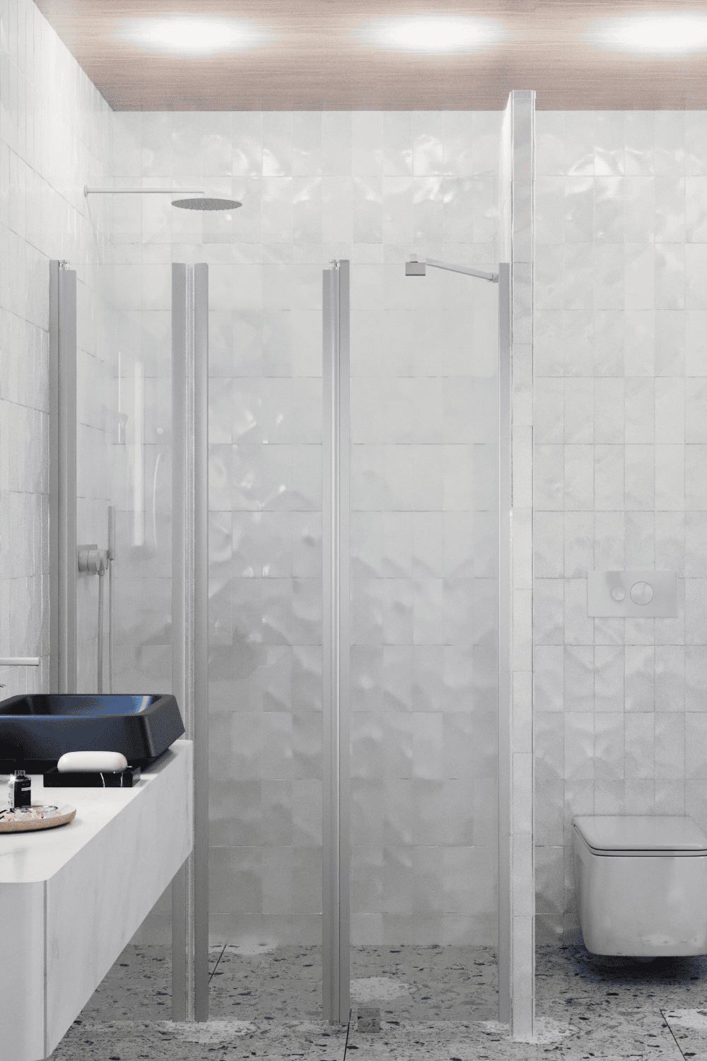 Alcove shower screen Hietakari Infinia 243, hinged door + hinged door with fixed part – 4