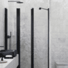 Alcove shower screen Hietakari Infinia 243, black frame, clear glass Alcove shower screen Hietakari Infinia 243, hinged door + hinged door with fixed part – 5
