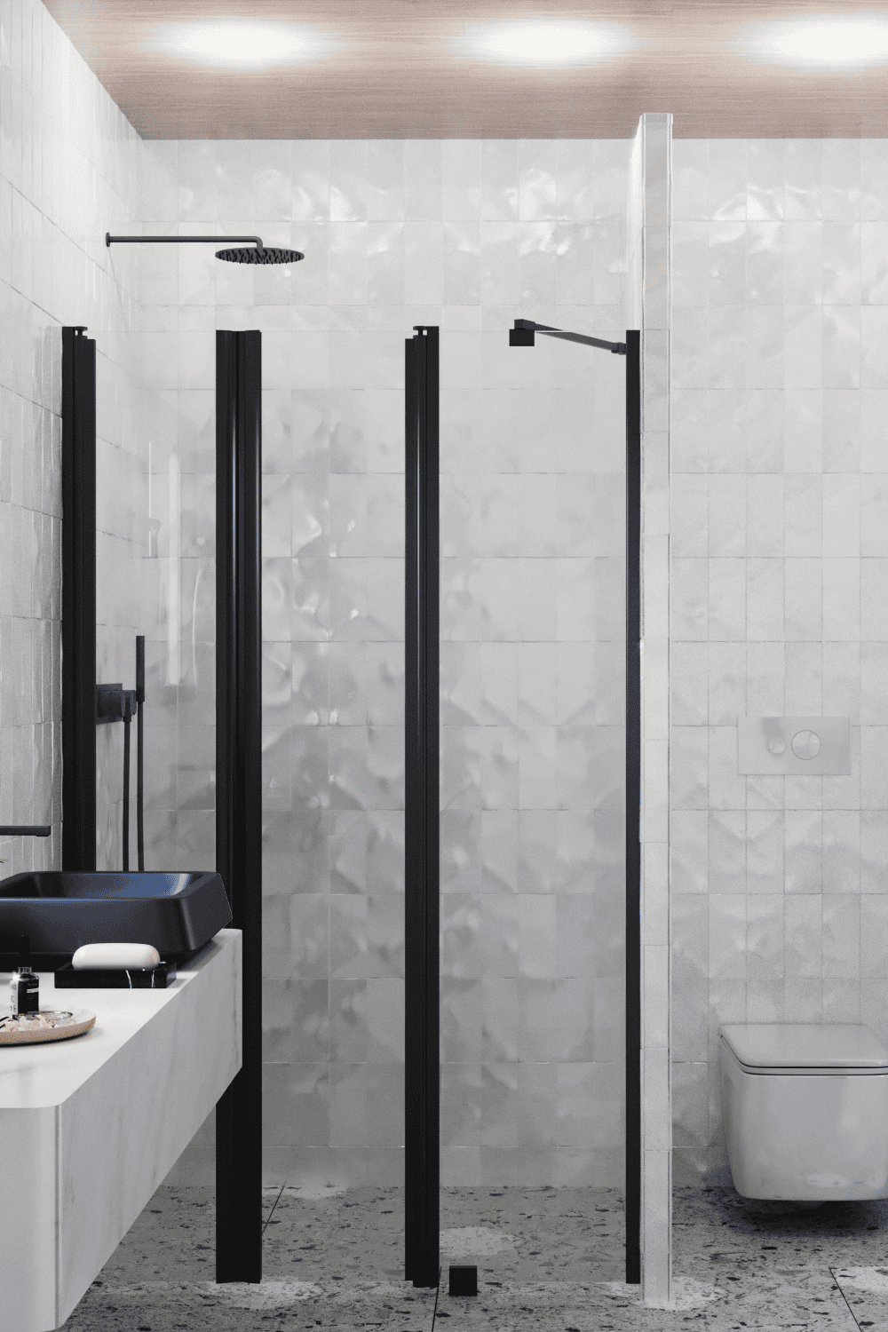 Alcove shower screen Hietakari Infinia 243, hinged door + hinged door with fixed part – 5