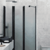Alcove shower screen Hietakari Infinia 243, black frame, satin frosted glass Alcove shower screen Hietakari Infinia 243, black frame, satin frosted glass