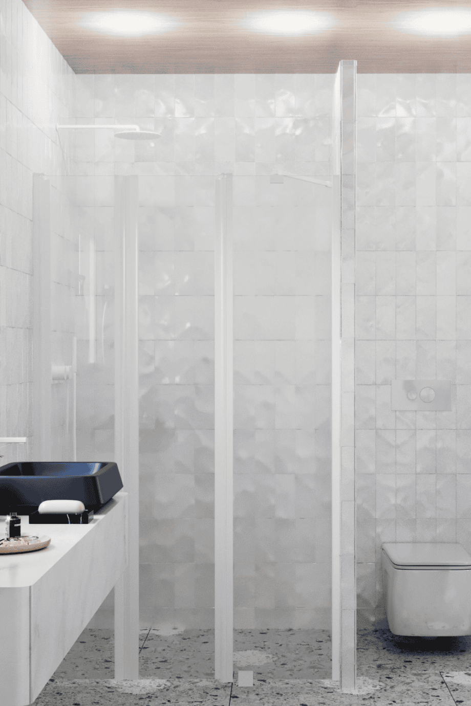 Alcove shower screen Hietakari Infinia 243, white frame, clear glass Alcove shower screen Hietakari Infinia 243, hinged door + hinged door with fixed part