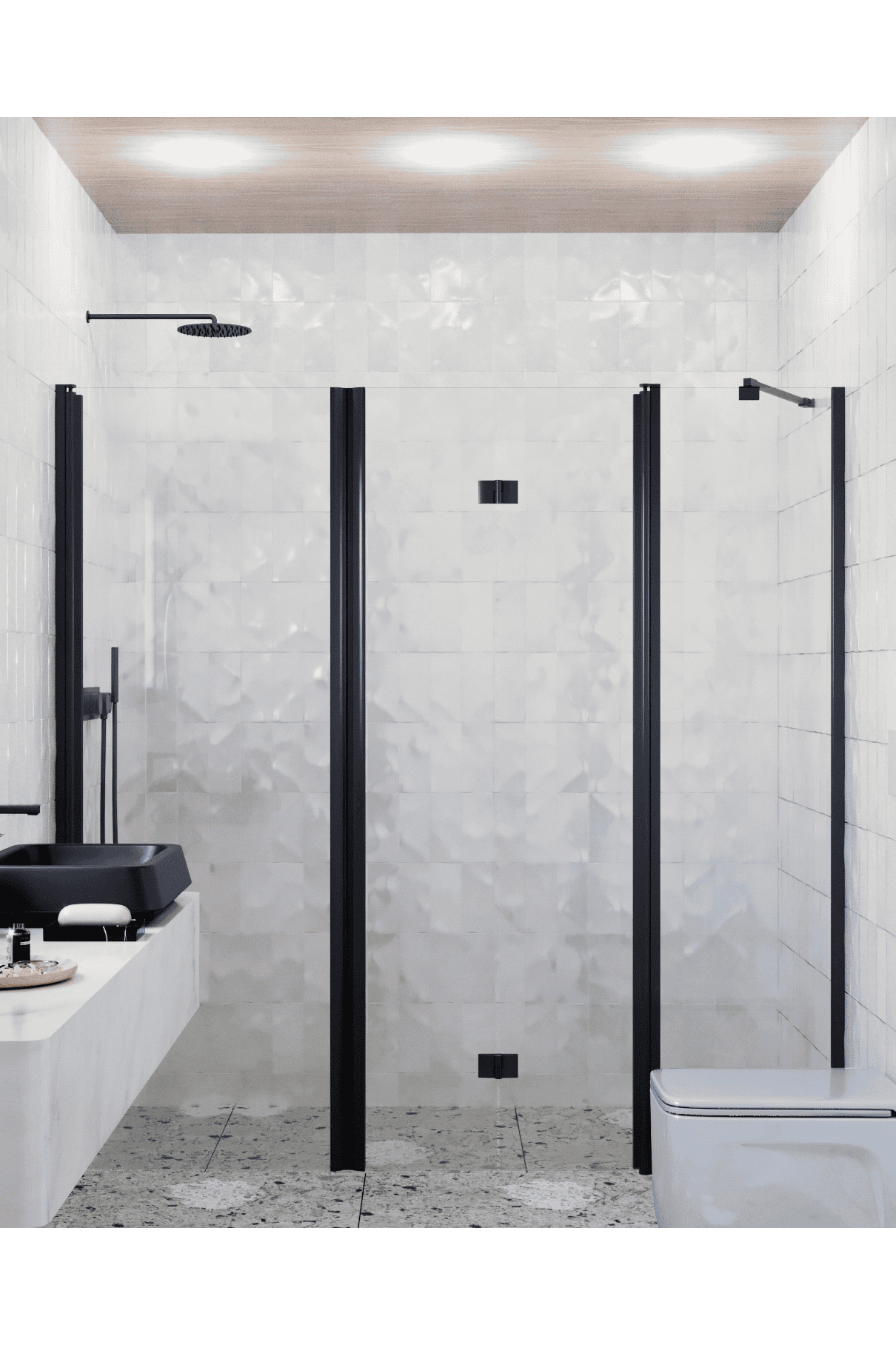 Alcove shower screen Hietakari Infinia 244, hinged door + folding door with fixed part – 5
