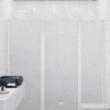 Alcove shower screen Hietakari Infinia 244, white frame, Chinchilla patterned glass Alcove shower screen Hietakari Infinia 244, white frame, Chinchilla patterned glass