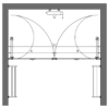 Alcove shower screen Hietakari Infinia 245 – dimension drawing Alcove shower screen Hietakari Infinia 245, folding door + folding door – 2