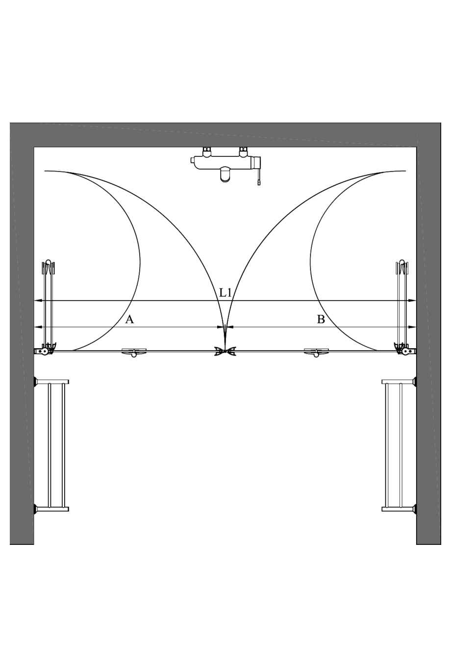 Alcove shower screen Hietakari Infinia 245, folding door + folding door – 2