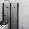 Alcove shower screen Hietakari Infinia 245, black frame, grey tinted glass Alcove shower screen Hietakari Infinia 245, black frame, grey tinted glass