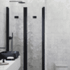 Alcove shower screen Hietakari Infinia 245, black frame, clear glass Alcove shower screen Hietakari Infinia 245, folding door + folding door – 5