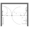 Alcove shower screen Hietakari Infinia 246 – dimension drawing Alcove shower screen Hietakari Infinia 246, folding door + hinged door with fixed part – 2