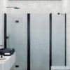 Alcove shower screen Hietakari Infinia 246, black frame, satin frosted glass Alcove shower screen Hietakari Infinia 246, black frame, satin frosted glass