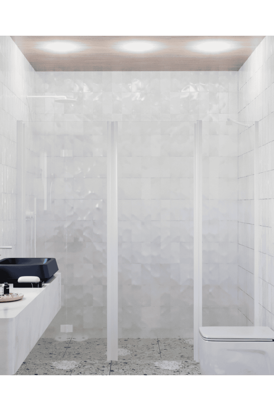 Alcove shower screen Hietakari Infinia 246, white frame, clear glass Alcove shower screen Hietakari Infinia 246, folding door + hinged door with fixed part