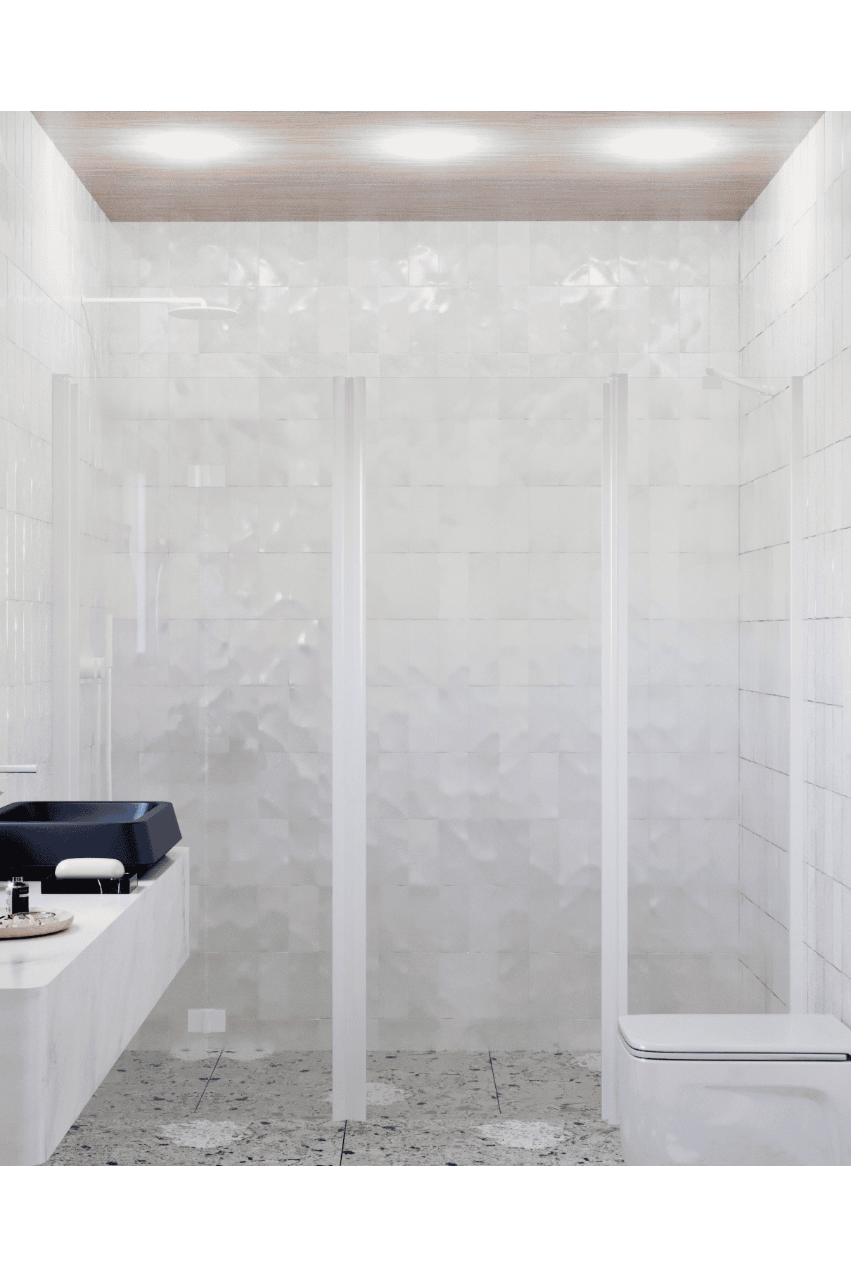 Alcove shower screen Hietakari Infinia 246, folding door + hinged door with fixed part