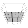 Alcove shower screen Hietakari Infinia 247 – 3D drawing Alcove shower screen Hietakari Infinia 247, folding door + folding door with fixed part – 3