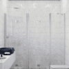 Alcove shower screen Hietakari Infinia 247, aluminium frame, clear glass Alcove shower screen Hietakari Infinia 247, folding door + folding door with fixed part – 4