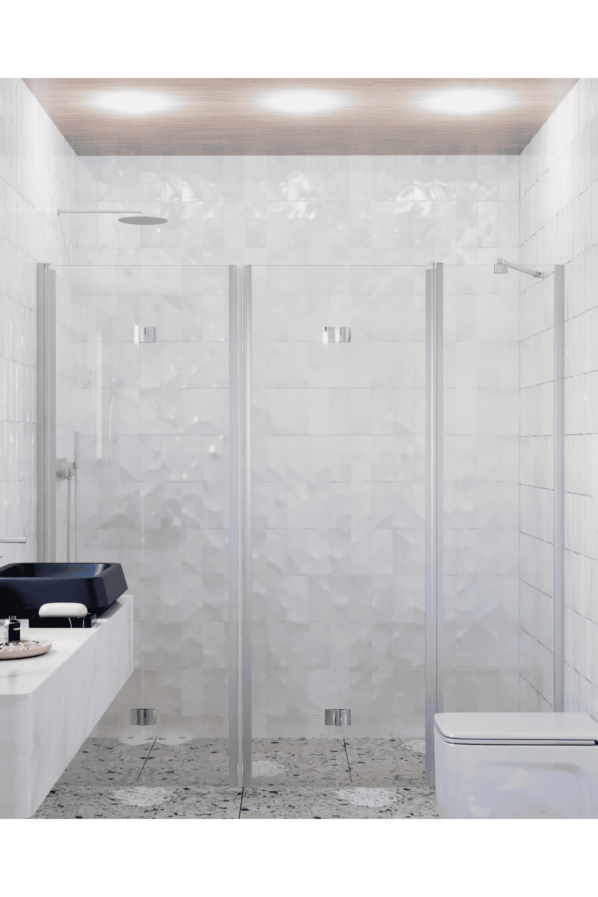 Alcove shower screen Hietakari Infinia 247, folding door + folding door with fixed part – 4