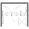 Alcove shower screen Hietakari Infinia 247 – dimension drawing Alcove shower screen Hietakari Infinia 247, folding door + folding door with fixed part – 2