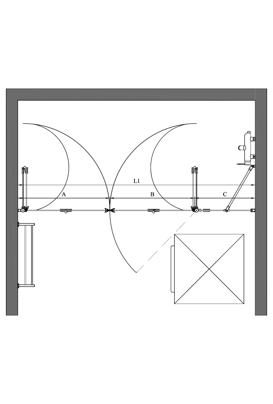 Alcove shower screen Hietakari Infinia 247, folding door + folding door with fixed part – 2
