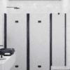 Alcove shower screen Hietakari Infinia 247, black frame, Chinchilla patterned glass Alcove shower screen Hietakari Infinia 247, black frame, Chinchilla patterned glass