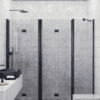 Alcove shower screen Hietakari Infinia 247, black frame, grey tinted glass Alcove shower screen Hietakari Infinia 247, black frame, grey tinted glass