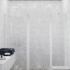 Alcove shower screen Hietakari Infinia 247, white frame, clear glass Alcove shower screen Hietakari Infinia 247, folding door + folding door with fixed part