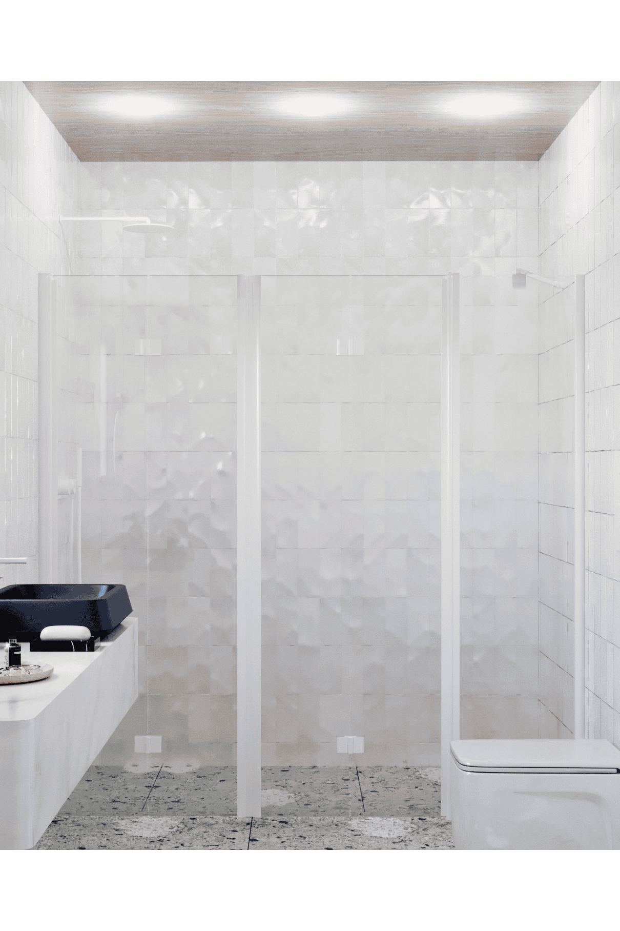 Alcove shower screen Hietakari Infinia 247, folding door + folding door with fixed part