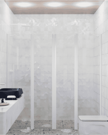Alcove shower screen Hietakari Infinia 248, hinged door with fixed part + hinged door with fixed part
