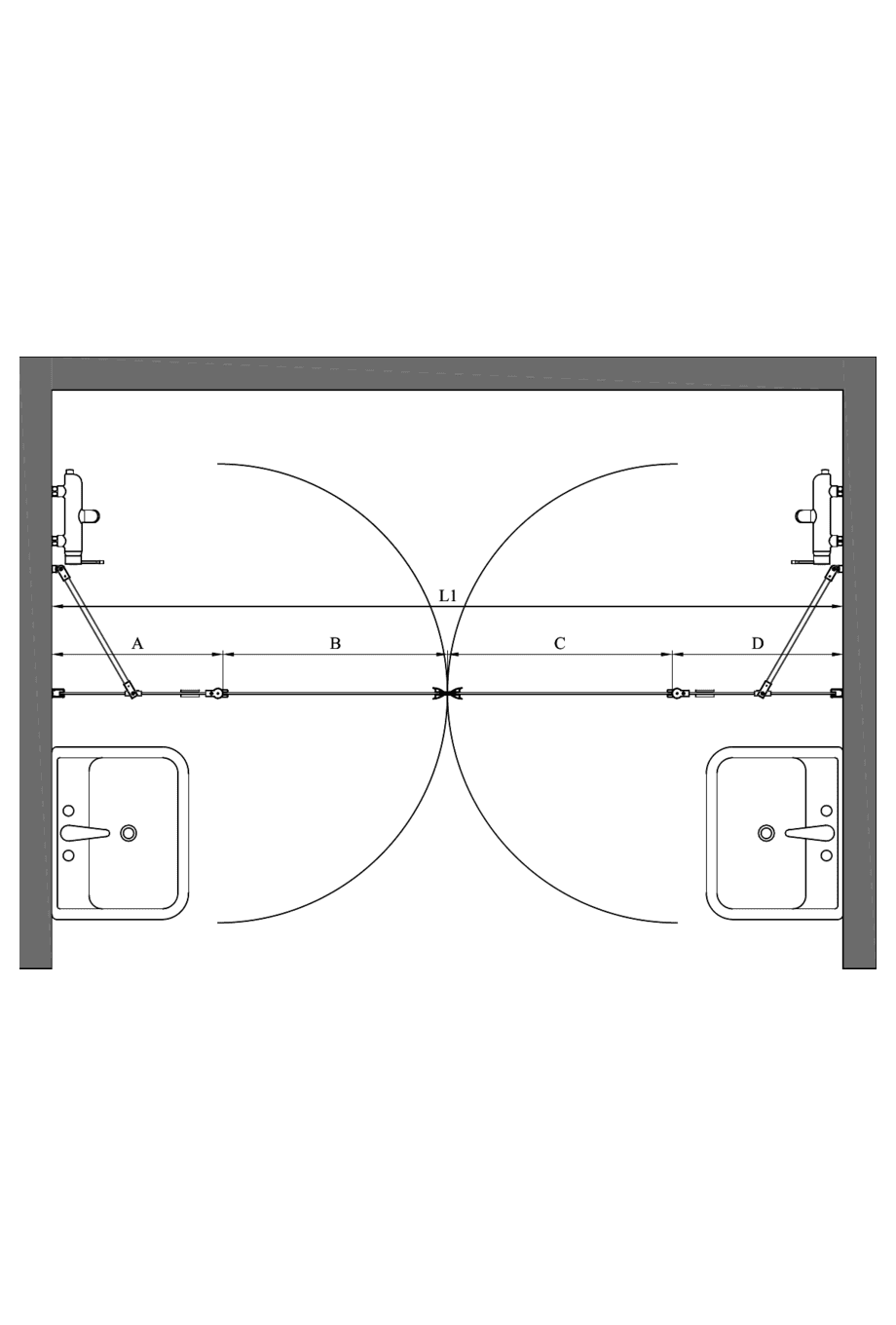 Alcove shower screen Hietakari Infinia 248, hinged door with fixed part + hinged door with fixed part – 2