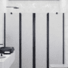 Alcove shower screen Hietakari Infinia 248, black frame, Chinchilla patterned glass Alcove shower screen Hietakari Infinia 248, black frame, Chinchilla patterned glass