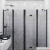 Alcove shower screen Hietakari Infinia 249, black frame, grey tinted glass Alcove shower screen Hietakari Infinia 249, black frame, grey tinted glass