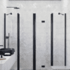 Alcove shower screen Hietakari Infinia 249, black frame, clear glass Alcove shower screen Hietakari Infinia 249, black frame, clear glass
