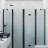 Alcove shower screen Hietakari Infinia 249, black frame, satin frosted glass Alcove shower screen Hietakari Infinia 249, black frame, satin frosted glass