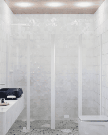 Alcove shower screen Hietakari Infinia 249, hinged door with fixed part + folding door with fixed part